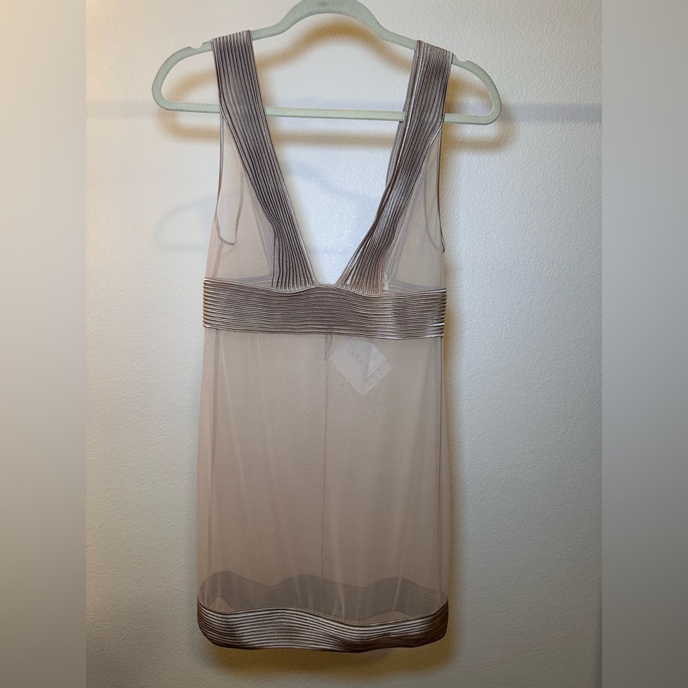 La Perla NWT Silk Blend Sheer Teddy Dress Tan - Picture 2 of 16